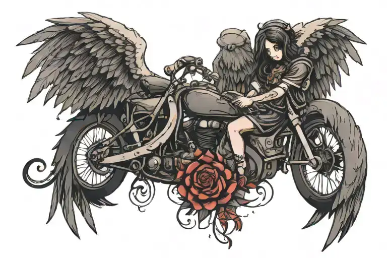 dark angel tattoo design idea