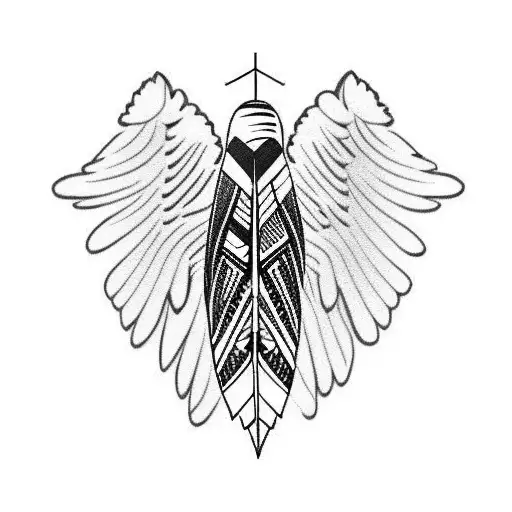 tribal eagle feather tattoo