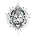 lord shani dev with mantra tattoo design idea