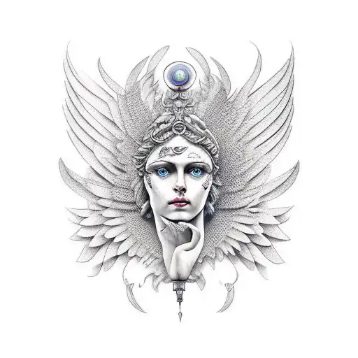 Winged Goddess Nike tattoo design idea