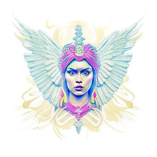 Winged goddess Nike tattoo design idea