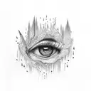 melted eyes tattoo design idea
