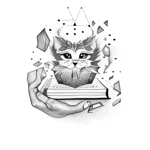 an open book with a motivational quotes tattoo design idea