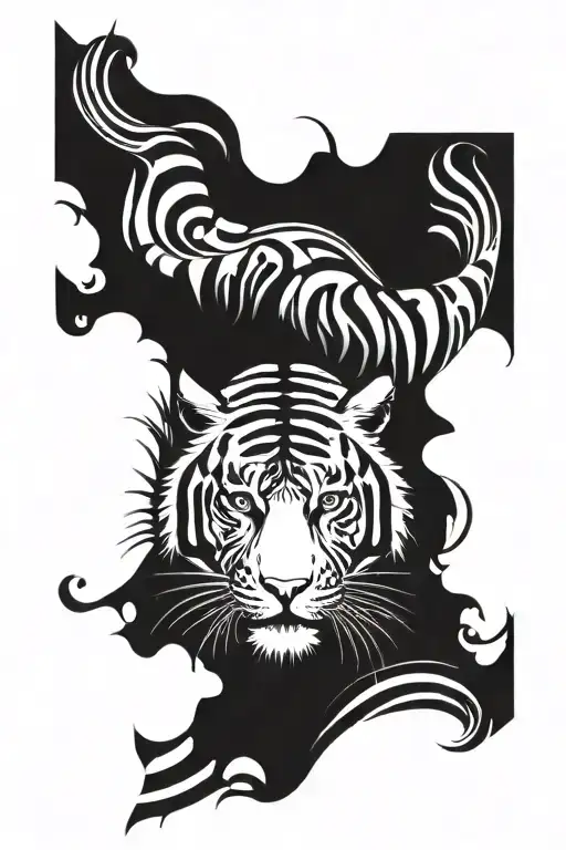 tiger stripes 1/2 sleeve tattoo design idea