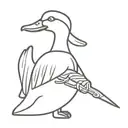 duck wirh army knife  tattoo design idea