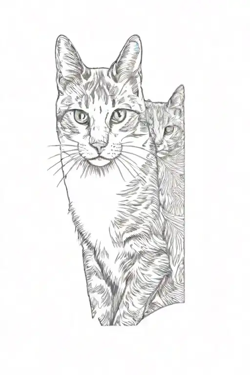 a calico cat tattoo design idea