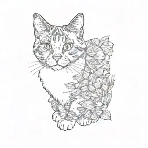 a calico cat tattoo design idea