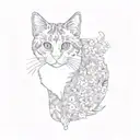 a calico cat tattoo design idea