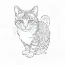 a calico cat tattoo design idea