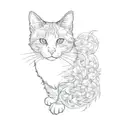a calico cat tattoo design idea