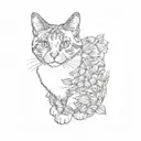 a calico cat tattoo design idea
