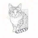 a calico cat tattoo design idea