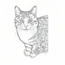 a calico cat tattoo design idea