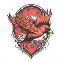 flying cardinal  tattoo design idea