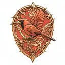 flying cardinal  tattoo design idea