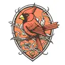 flying cardinal  tattoo design idea
