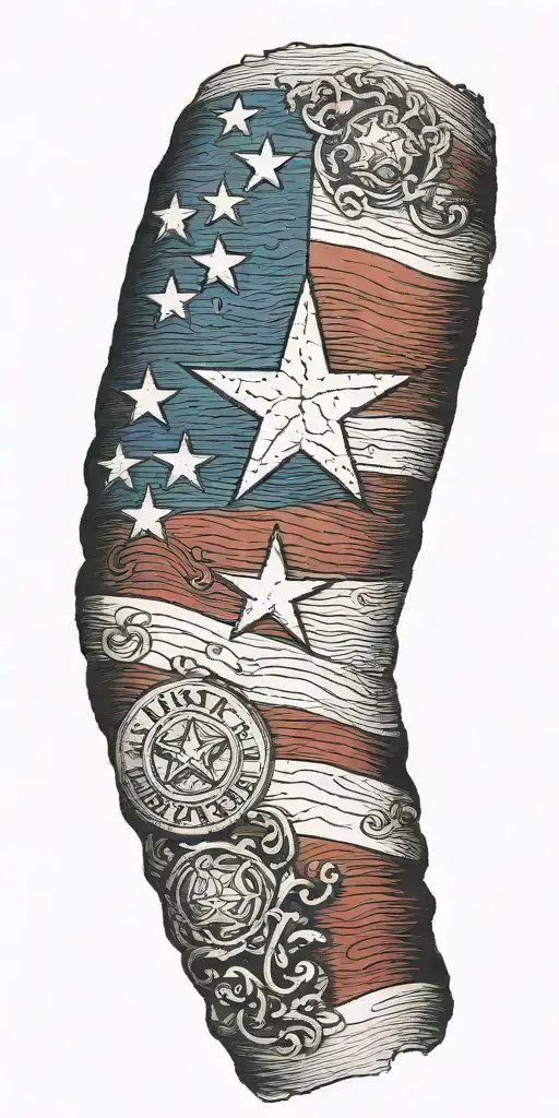 texas flag tattoo design idea