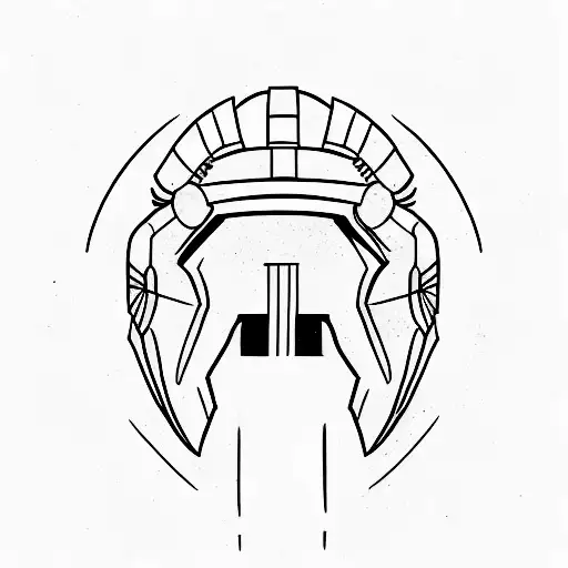 Spartan helmet  tattoo design idea
