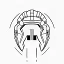 Spartan helmet  tattoo design idea