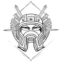 Spartan helmet  tattoo design idea