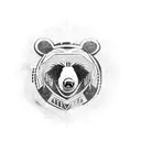 Bear with an axs and shield tattoo design idea