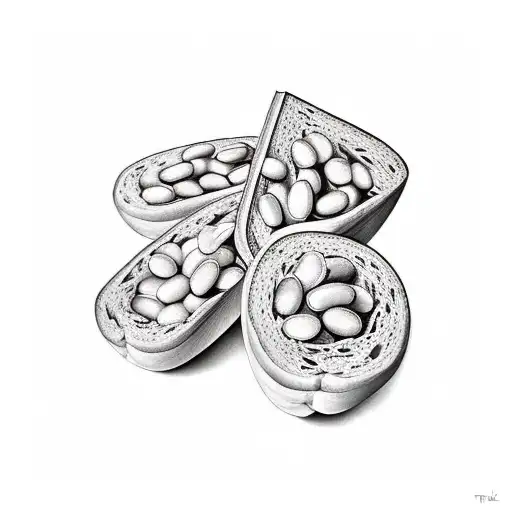 traditional english baked beans on toast in colour tattoo design idea