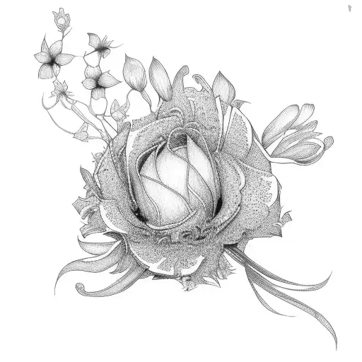 Z with flowers tattoo design idea
