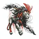 gladiator lion tattoo design idea