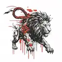 gladiator lion tattoo design idea