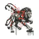 gladiator lion tattoo design idea