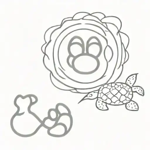 dog paw, turtle paw, cat paw in infiniti loop tattoo design idea