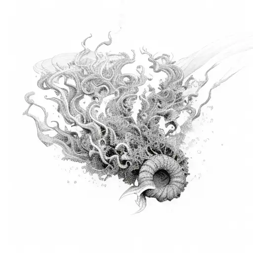 wormwood and wave tattoo design idea