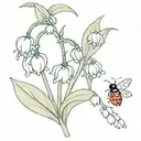 lilly of the valley flower with ladybug   tattoo design idea