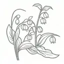 lilly of the valley flower with ladybug   tattoo design idea