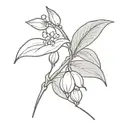 lilly of the valley flower with ladybug   tattoo design idea