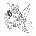 lilly of the valley flower with ladybug   tattoo design idea