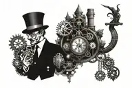 steampunk inspired tattoo tattoo design idea