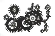 steampunk inspired tattoo tattoo design idea