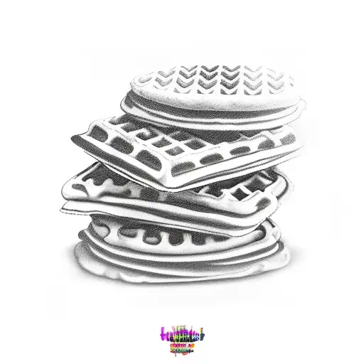 pancake and waffle tattoo design idea