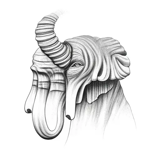 mammoth head  tattoo design idea