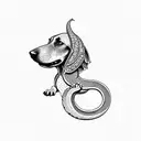 dachshund dog dragon  tattoo design idea