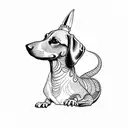 dachshund dog dragon  tattoo design idea