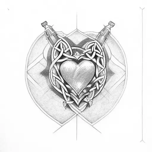 celtic heart design minimalistic tattoo design idea