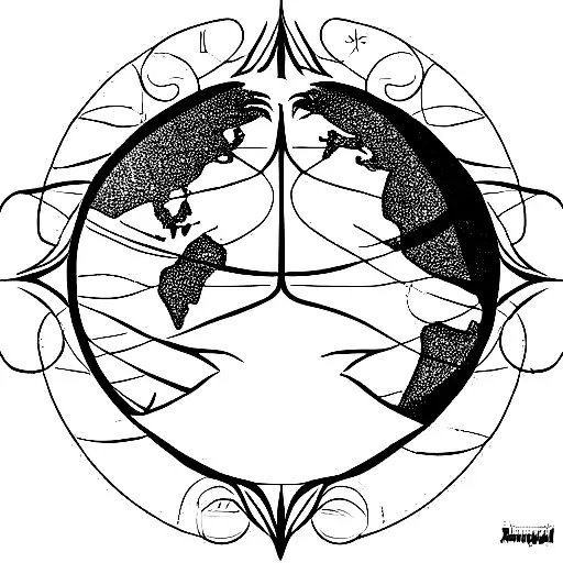 yggdrasil (tree of life) around the earth  tattoo design idea