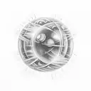 fireball astroid with trailing flames  tattoo design idea