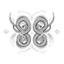 gemini twin snakes tattoo design idea