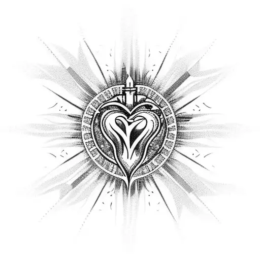 Sacred Heart tattoo design idea