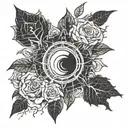 Incorporate elements from Bloodborne such as the Hunter's Mark or a boss symbol and put a simplified sun. Add some roses tattoo design idea