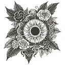 Incorporate elements from Bloodborne such as the Hunter's Mark or a boss symbol and put a simplified sun. Add some roses tattoo design idea