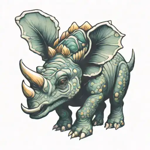 triceratops cute tattoo design idea